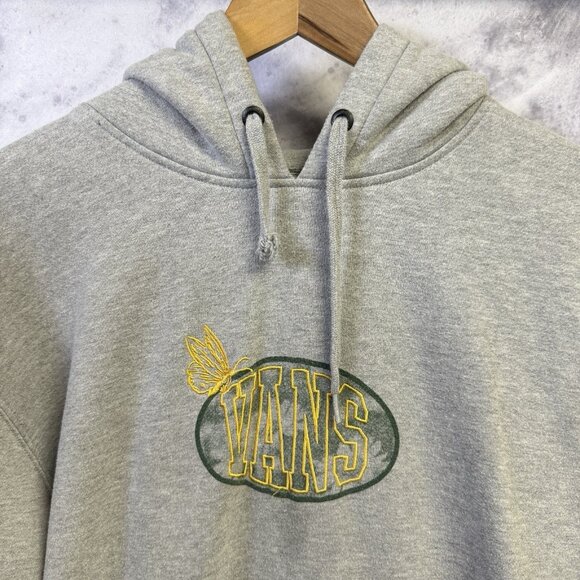 Vans Skate Hoodie Sweatshirt XL 23.5x28.5 Daisy Flowers Gray - Picture 1 of 13